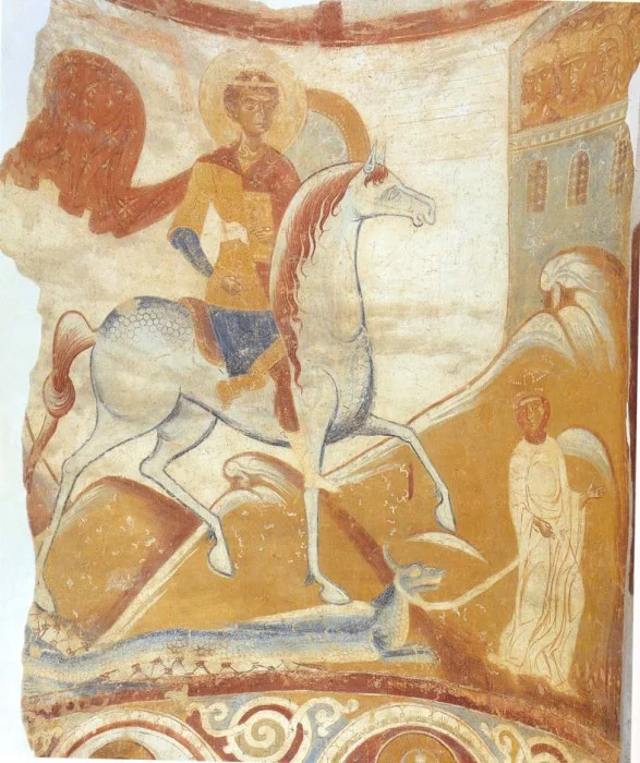 Фреска Чудо Георгия о змие, Старая Ладога