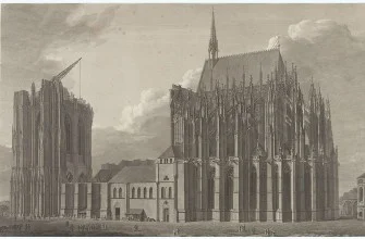 Кёльнский собор с южной стороны, 1809 год. Michael Angelo Quaglio