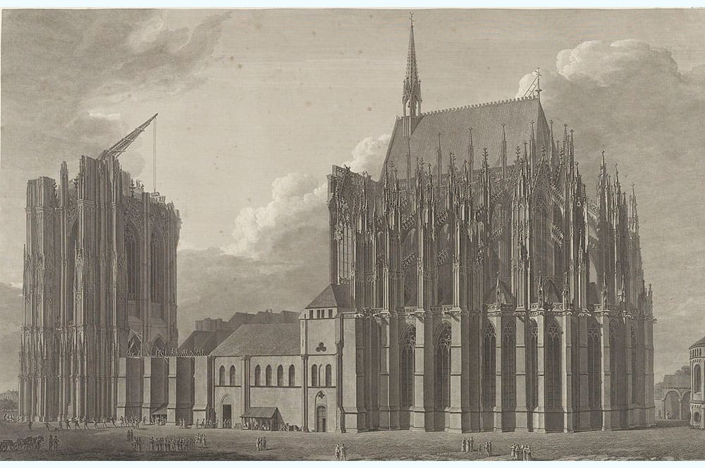 Кёльнский собор с южной стороны, 1809 год. Michael Angelo Quaglio