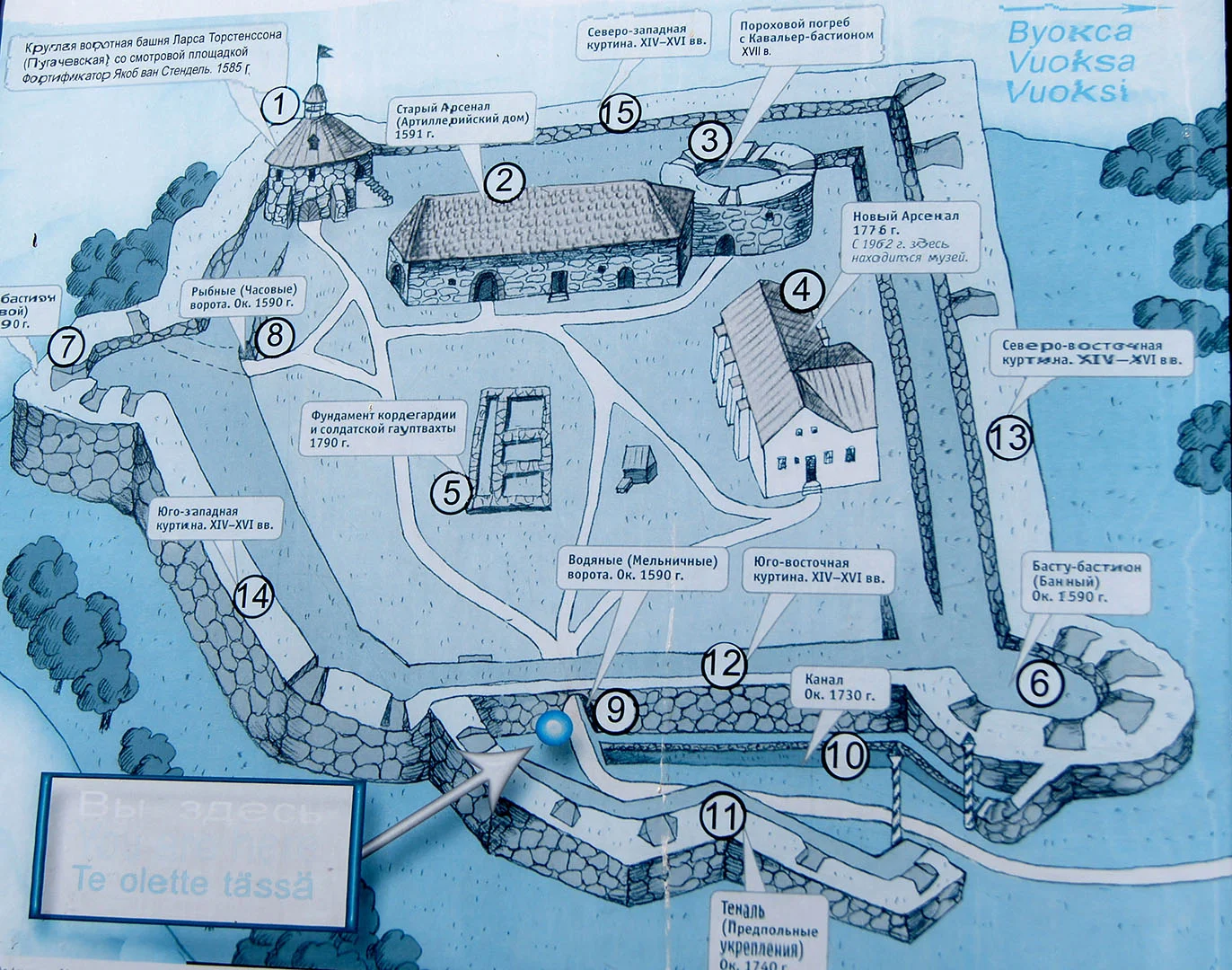 План-схема крепости Корела в Приозерске