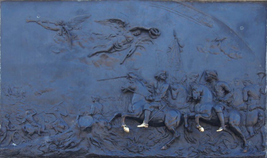 Барельеф на постаменте памятника Петру «Полтавская баталия»